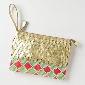 ✨Shine bright! Anthropologie Gold Flakes Clutch